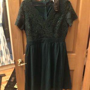 Yikomi dark green lace top dress